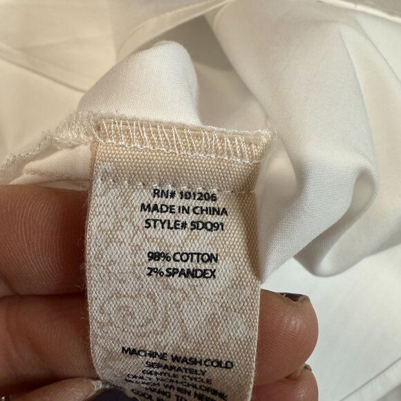 Soft Surroundings Poetic Button Up Shirt Women 1X White Cotton Ruffle Pleated - Picture 16 of 16